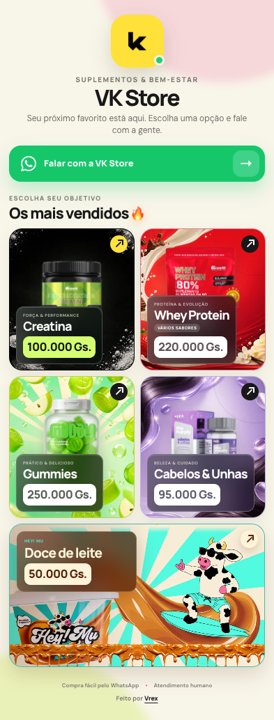 VK Store — projeto desenvolvido pela Vrex