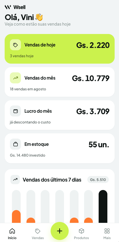 Wsell Mobile — projeto desenvolvido pela Vrex