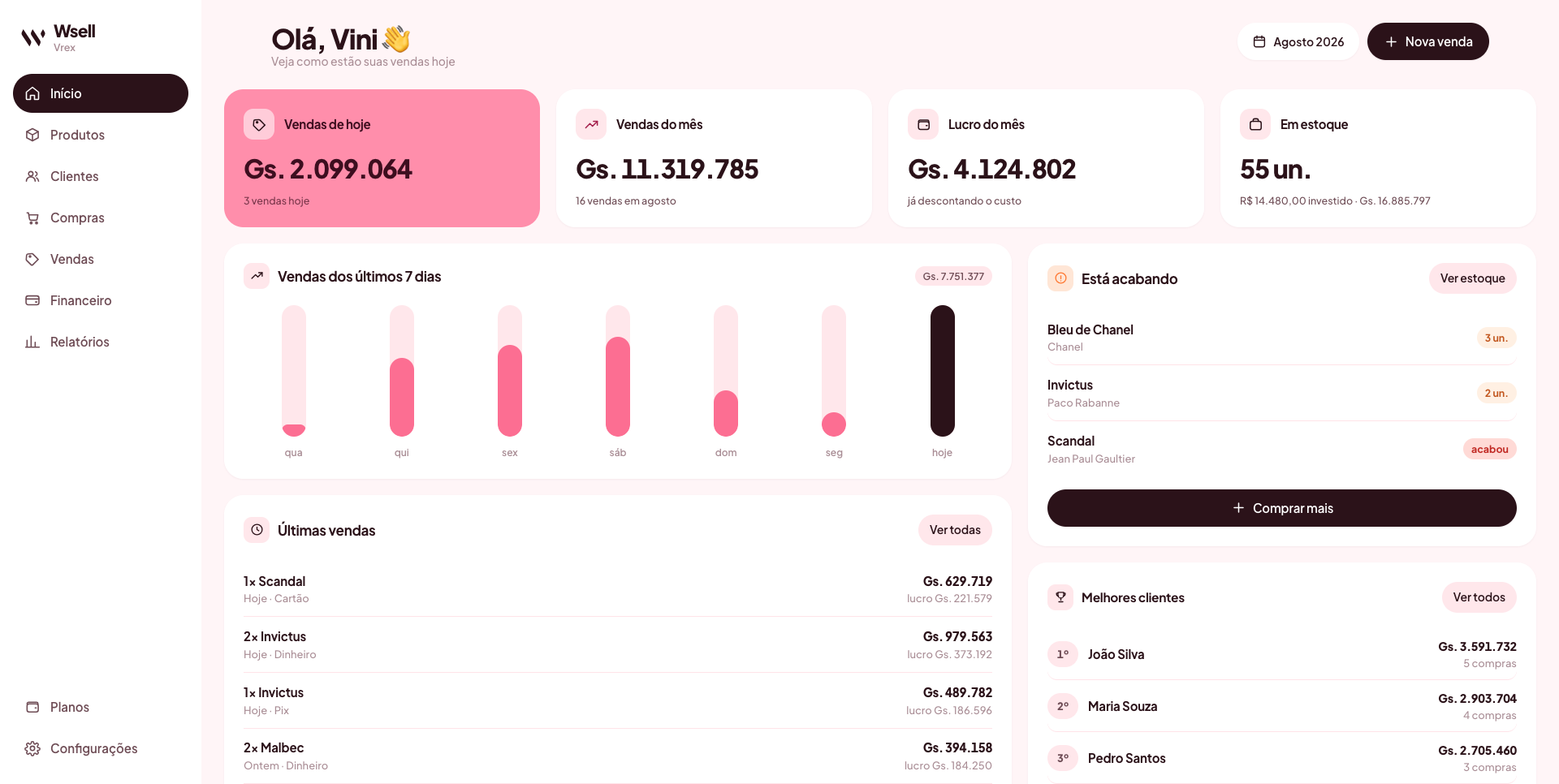 Wsell Rose — projeto desenvolvido pela Vrex